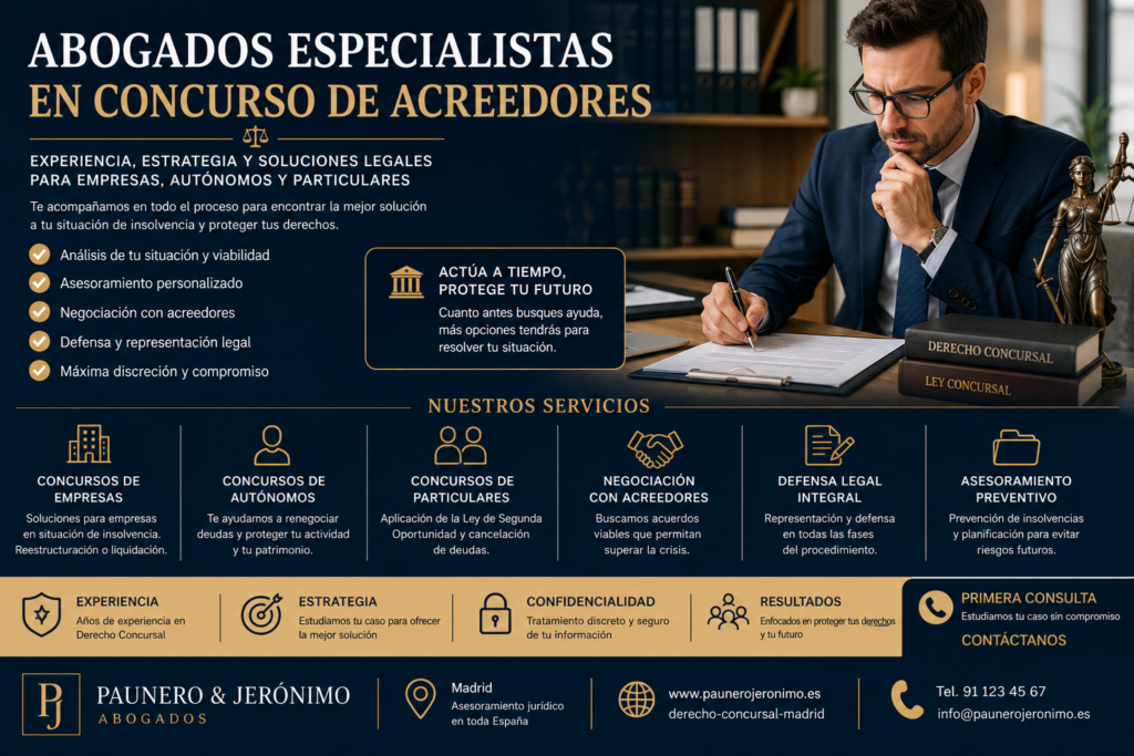 Abogados especialistas en concurso de acreedores: cuándo acudir a un experto