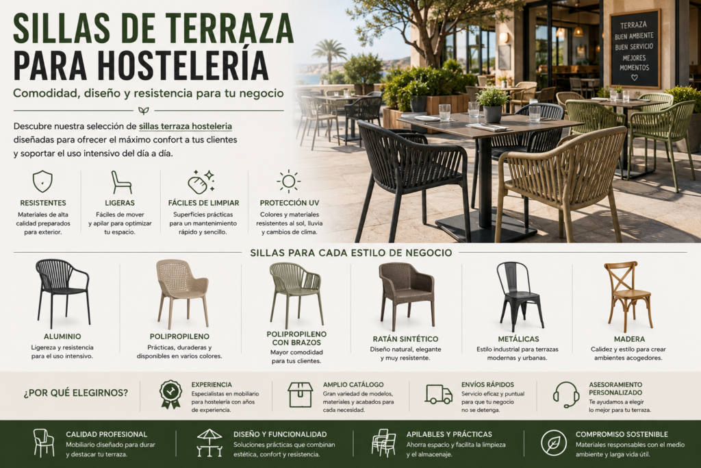 Sillas de terraza para hostelería